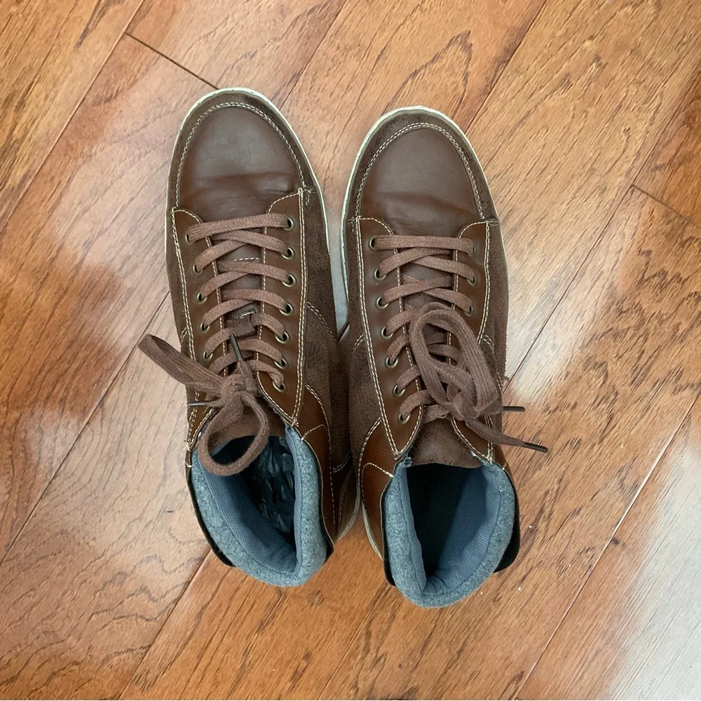 Sonoma Men's Wool Blend Brown Lace Up Ankle Boots Size 10.5 Fall Casual